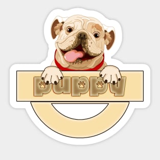 puppy peek dog Sticker